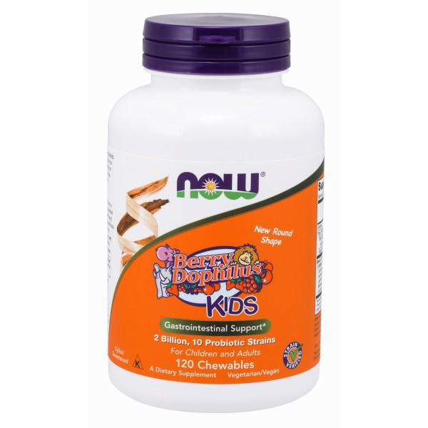 Foto 2 pulgar | Suplemento Now Foods Berrydophilus Kids 120 Pastillas Masticables - Venta Internacional.