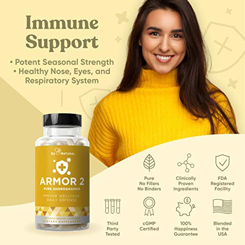 Foto 5 pulgar | Suplemento Eu Natural Armor 2 Andrographis Pure 800 Mg 60 Cápsulas - Venta Internacional.