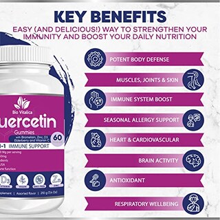 Foto 3 | Suplemento De Gomitas De Quercetina Biovitalica Con Bromelina 750 Mg - Venta Internacional.