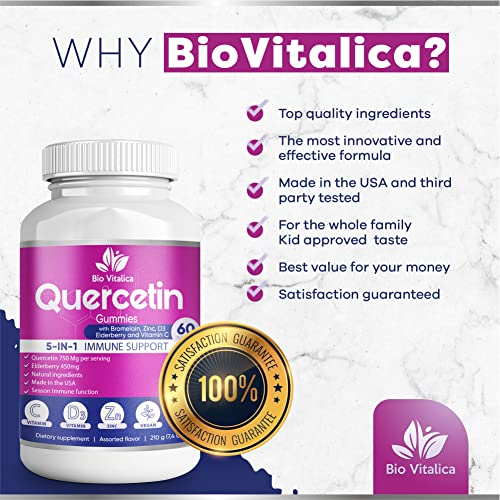 Foto 8 pulgar | Suplemento De Gomitas De Quercetina Biovitalica Con Bromelina 750 Mg - Venta Internacional.
