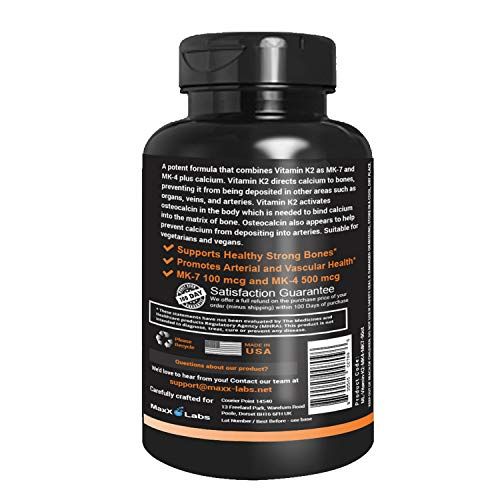 Foto 8 pulgar | Suplemento De Vitamina K2 Maxx Labs 600 Mcg Con Calcio 100 Mg - Venta Internacional.