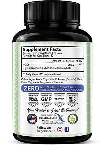 Foto 3 pulgar | Cápsulas Vegetarianas Supplement X Gold Health Pqq De 20 Mg (120 Unidades) - Venta Internacional.
