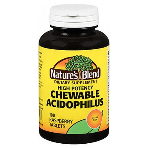 Suplemento Nature's Blend Acidophilus Masticable 100 Tabletas X4 - Venta Internacional.