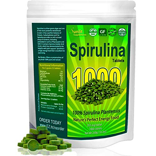 Foto 2 pulgar | Suplemento De Espirulina En Tabletas Sunlit Best Green Organics 1000 - Venta Internacional.