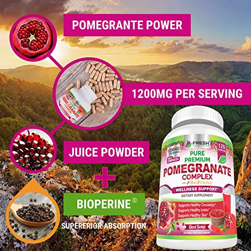 Foto 4 pulgar | Suplemento: Jugo De Granada Fresh Healthcare, 1200 Mg, 120 Cápsulas - Venta Internacional.