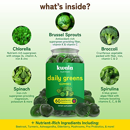 Foto 4 pulgar | Suplemento Kwala Nutrition Super Greens Gomies Adults - Venta Internacional.