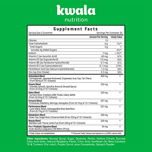 Foto 5 pulgar | Suplemento Kwala Nutrition Super Greens Gomies Adults - Venta Internacional.