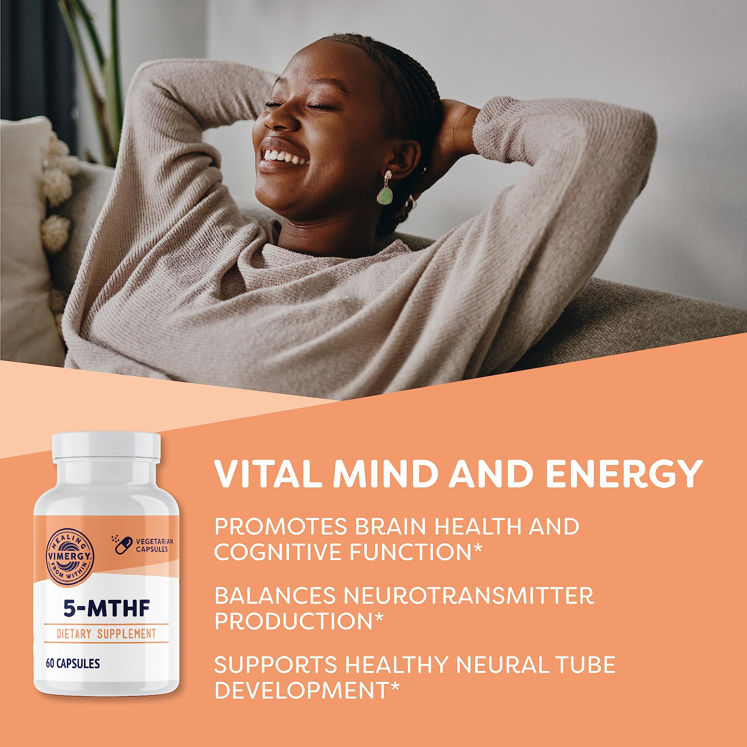 Foto 3 pulgar | Suplemento Vimergy 5-mthf De 5 Mg (5000 Mcg) Con Vitamina B12, 60 Porciones - Venta Internacional.