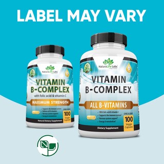 Foto 4 | Complementa El Complejo De Vitamina B Naturalife Labs Con Vitamina C 60 Cápsulas - Venta Internacional.