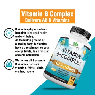 Foto 6 | Complementa El Complejo De Vitamina B Naturalife Labs Con Vitamina C 60 Cápsulas - Venta Internacional.