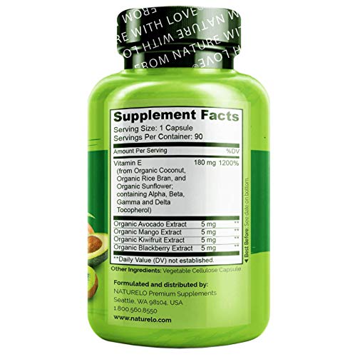 Foto 6 pulgar | Suplemento De Vitamina E Naturelo 180 Mg (300 Ui) Vegano - Venta Internacional.