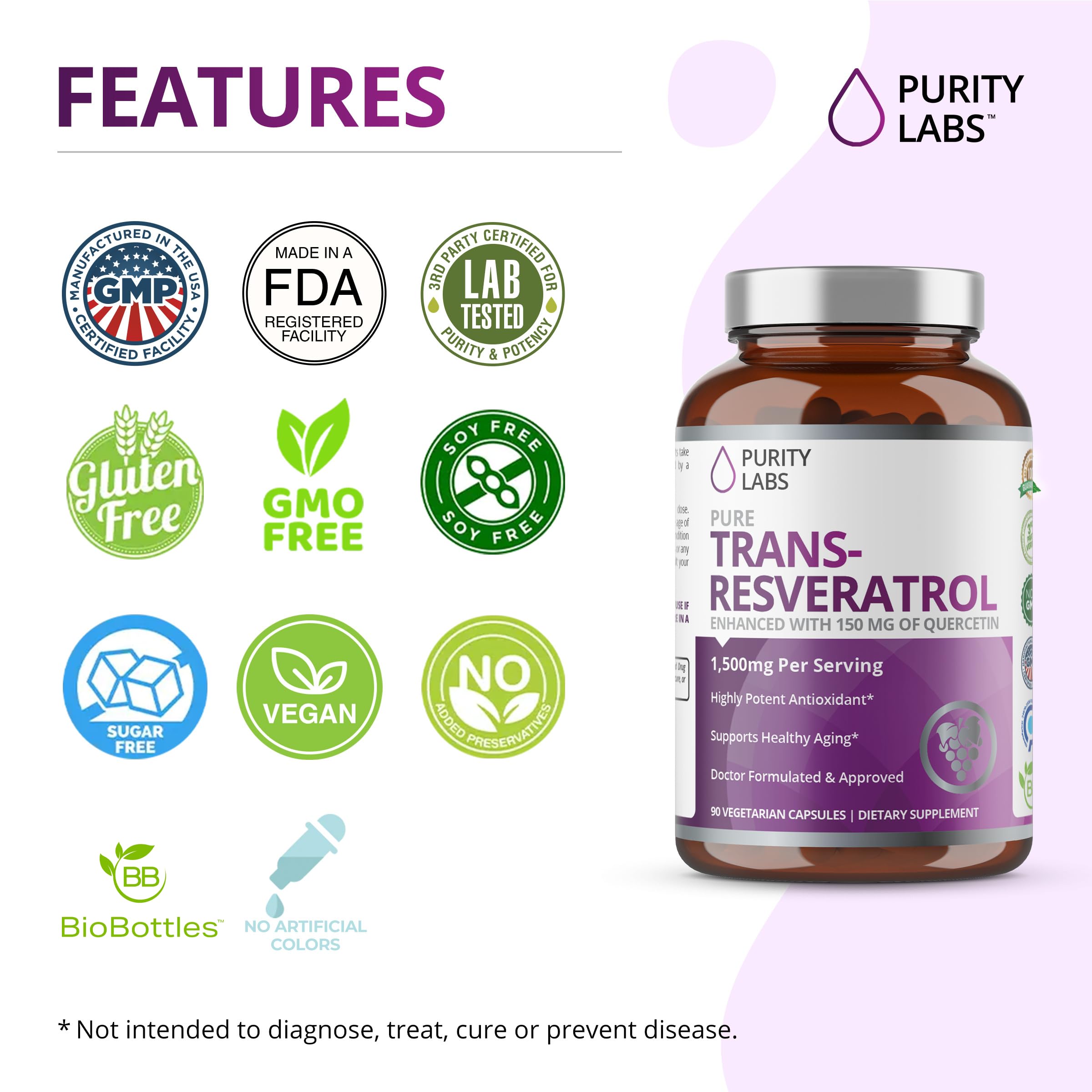 Foto 5 pulgar | Cápsulas De Quercetina De Resveratrol - Potencia Más Alta - 1 - Venta Internacional.