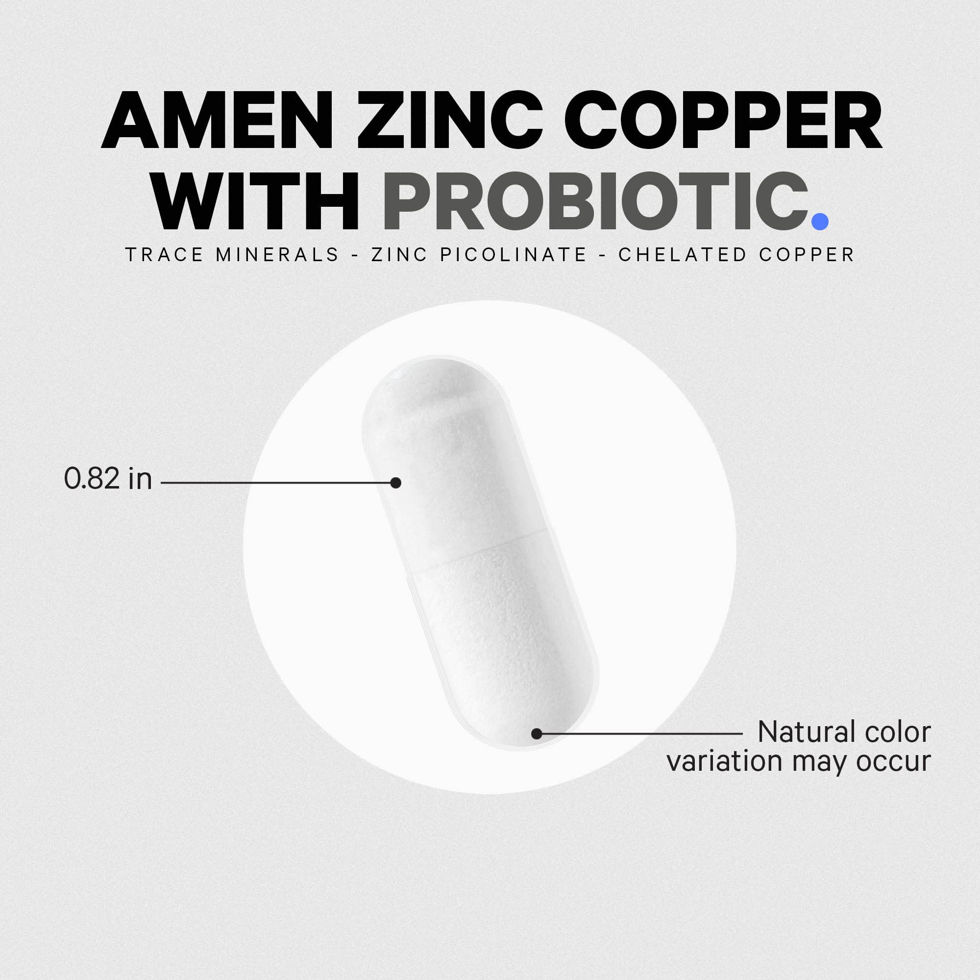 Foto 6 | Suplemento Amen Zinc & Copper Con Probióticos 90 Cápsulas - Venta Internacional.