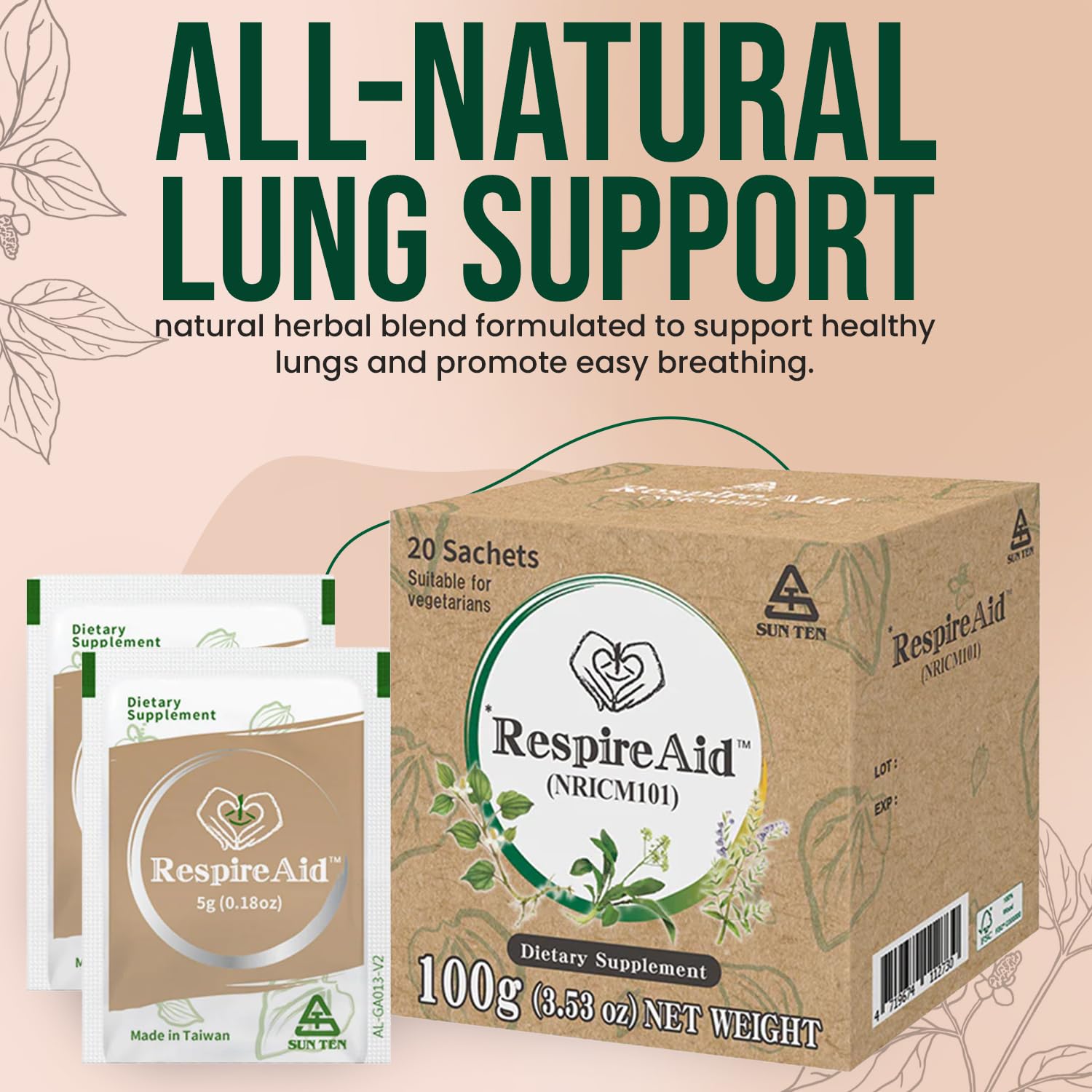 Foto 3 pulgar | Suplemento Dietético Sun Ten Respireaid Lung Cleanse & Detox - Venta Internacional.