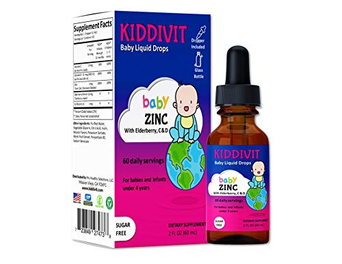 Suplemento Kiddivit Baby Zinc Gotas Líquidas De 60 Ml Con Saúco - Venta Internacional.