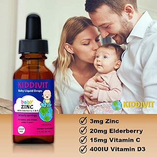 Foto 3 | Suplemento Kiddivit Baby Zinc Gotas Líquidas De 60 Ml Con Saúco - Venta Internacional.