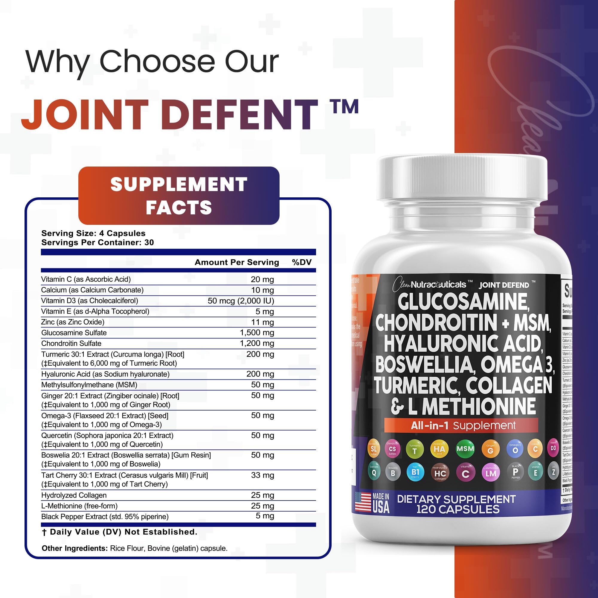 Foto 4 pulgar | Suplemento De Apoyo Articular Clean Nutraceuticals Joint Defend - Venta Internacional.