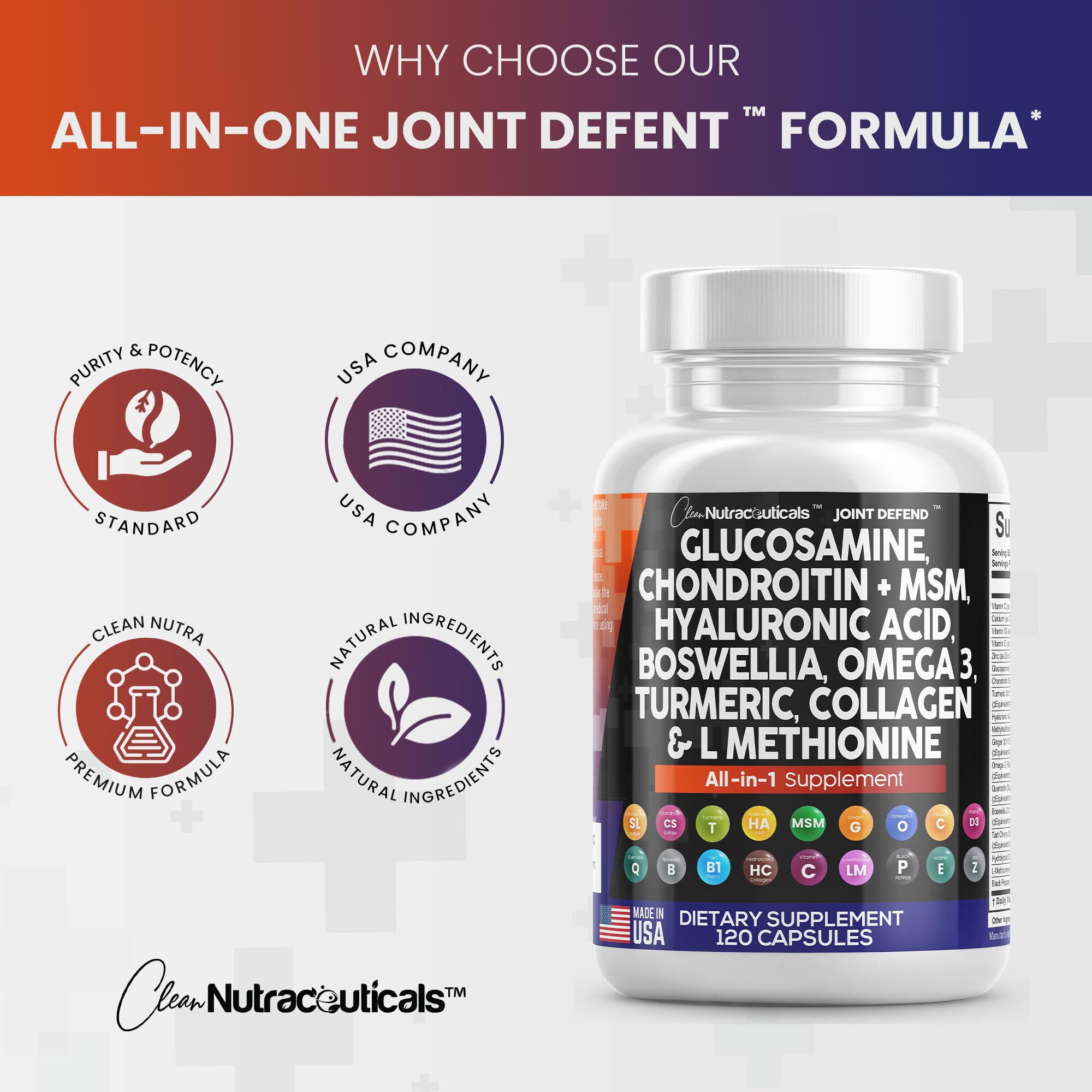 Foto 6 pulgar | Suplemento De Apoyo Articular Clean Nutraceuticals Joint Defend - Venta Internacional.