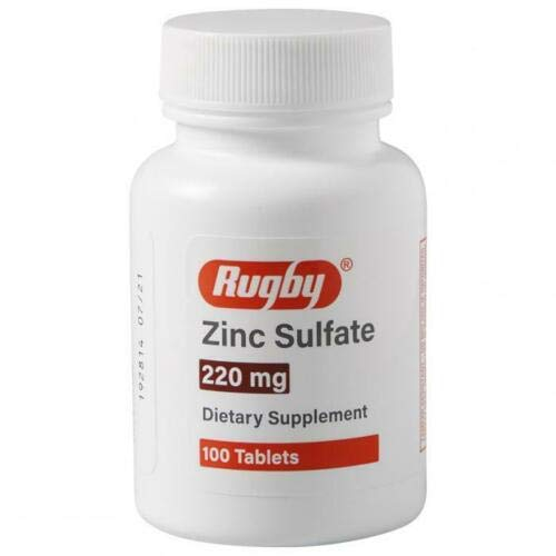 Foto 2 pulgar | Sulfato De Zinc Supplement Rugby, Tabletas De 220 Mg, Botella De 100 Unidades - Venta Internacional.