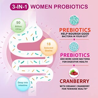 Foto 3 | Probiótico Omogs Para Mujer Con Extracto De Arándano, 90 G De Cfus, 90 Tabletas - Venta Internacional.