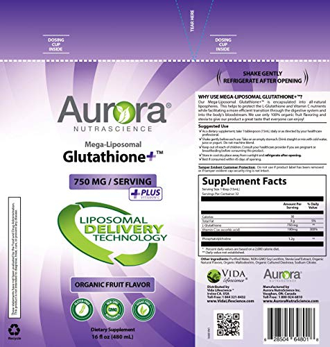Foto 5 pulgar | Suplemento Glutatión Megaliposomal Aurora Nutrascience+vi - Venta Internacional