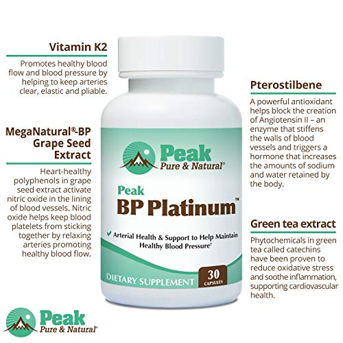 Foto 7 pulgar | Suplemento Peak Bp Platinum Blood Pressure 30 Cápsulas - Venta Internacional.