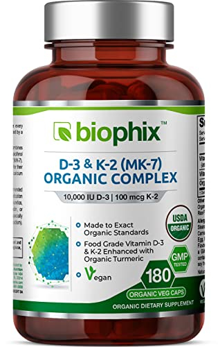 Foto 2 pulgar | Suplemento Biophix De Vitamina D-3 K2 Orgánica Y Cúrcuma 180 Vcaps - Venta Internacional.