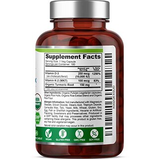 Foto 3 | Suplemento Biophix De Vitamina D-3 K2 Orgánica Y Cúrcuma 180 Vcaps - Venta Internacional.