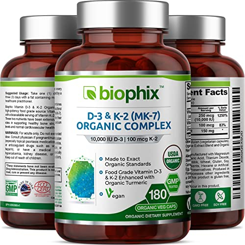 Foto 5 pulgar | Suplemento Biophix De Vitamina D-3 K2 Orgánica Y Cúrcuma 180 Vcaps - Venta Internacional.
