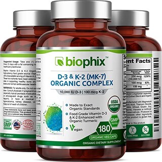 Foto 4 | Suplemento Biophix De Vitamina D-3 K2 Orgánica Y Cúrcuma 180 Vcaps - Venta Internacional.