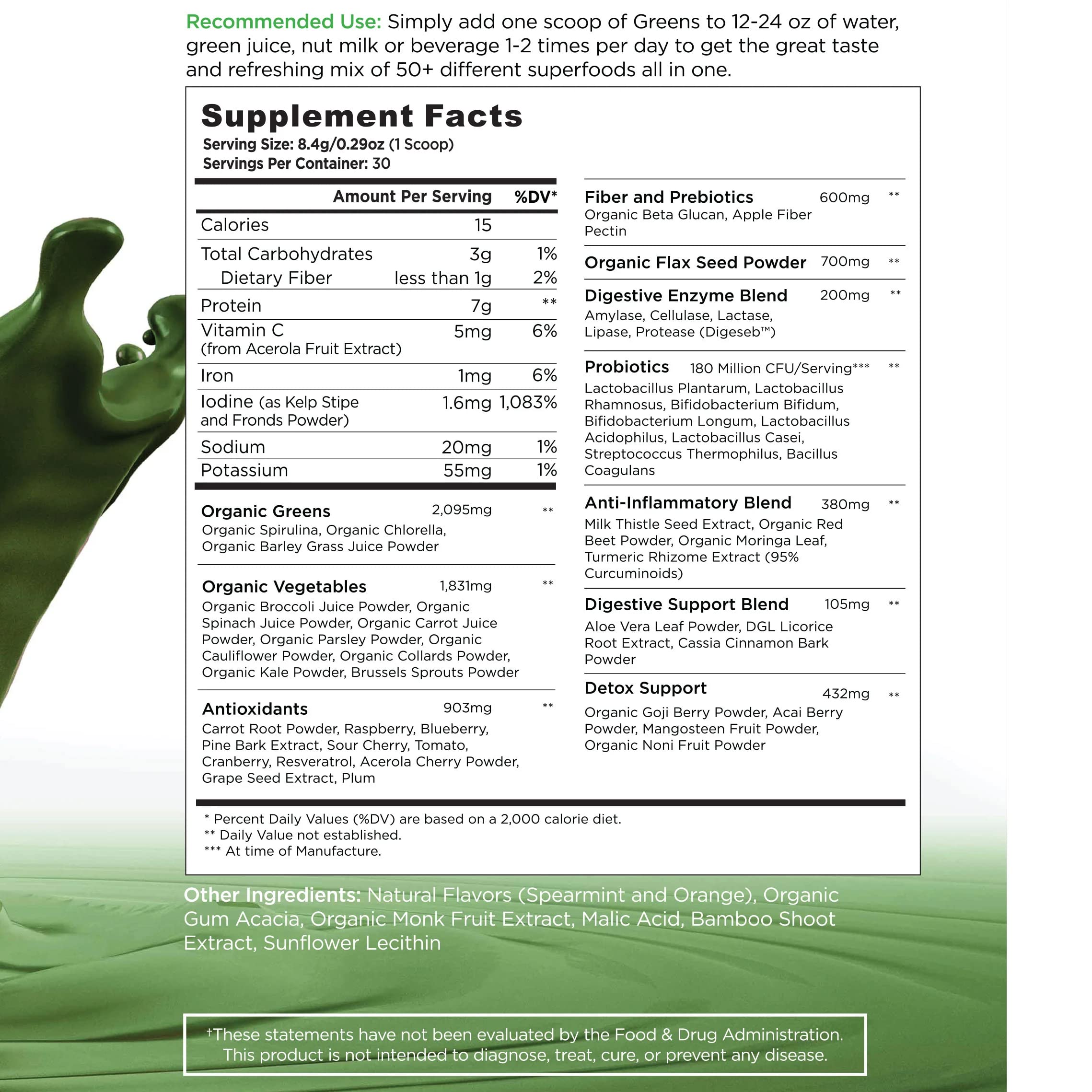 Foto 7 pulgar | Super Greens En Polvo Livingood Daily Greens Original, 450 G - Venta Internacional.