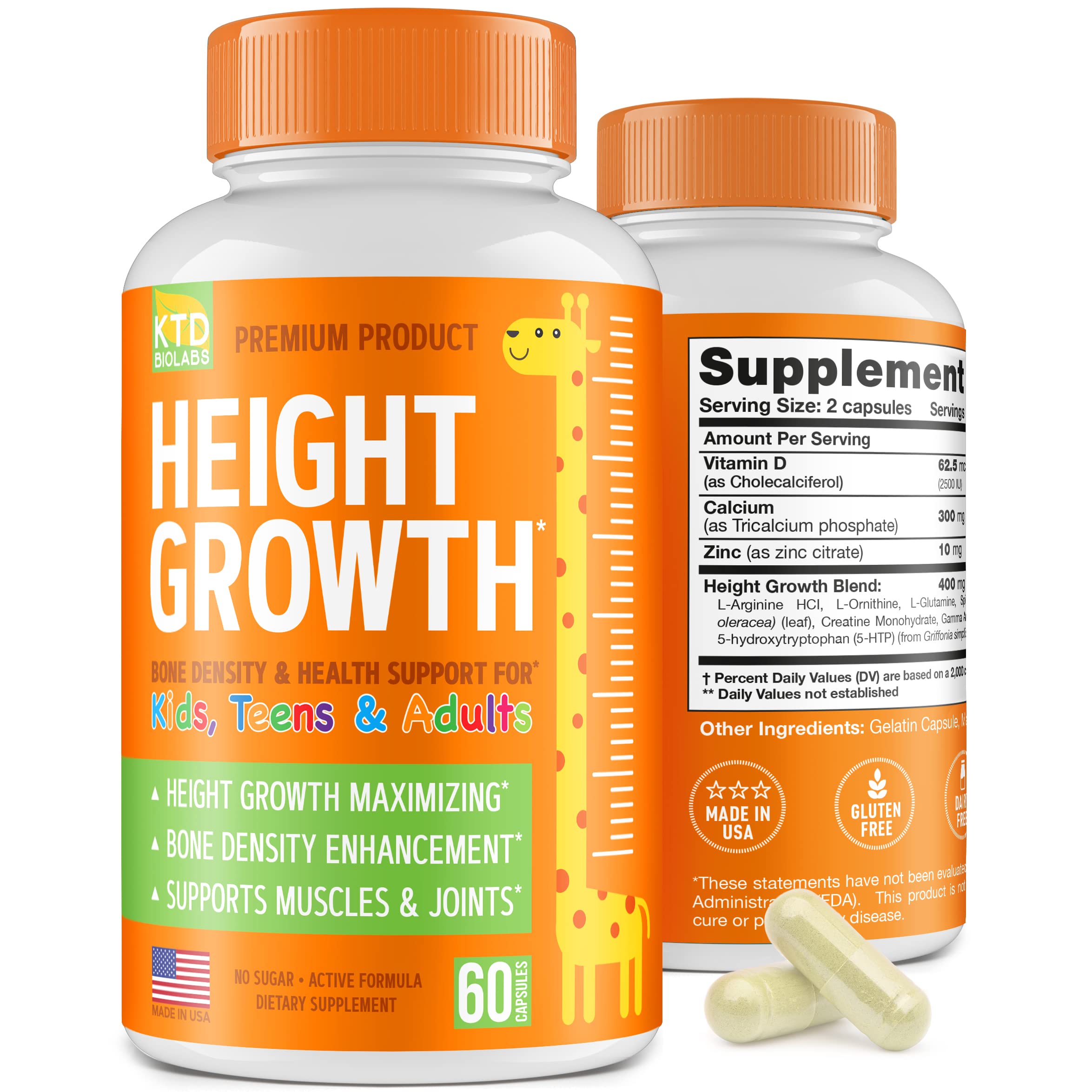 Píldoras Para Crecer En Altura Ktd Biolabs Height Growth Maximizer - Venta Internacional.