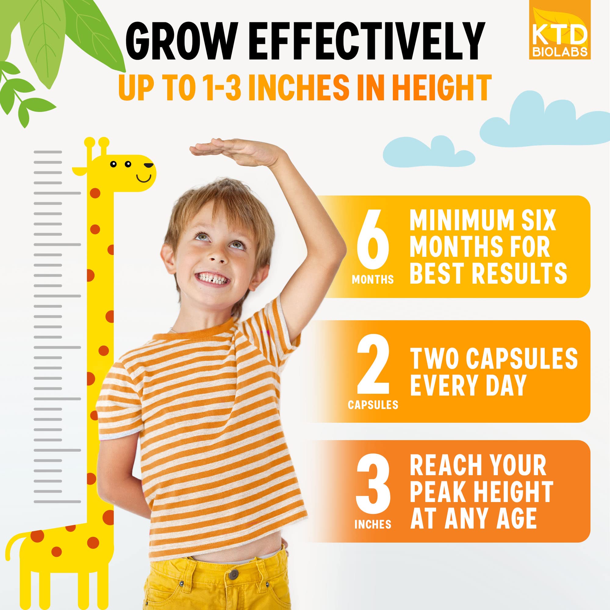 Foto 6 pulgar | Píldoras Para Crecer En Altura Ktd Biolabs Height Growth Maximizer - Venta Internacional.