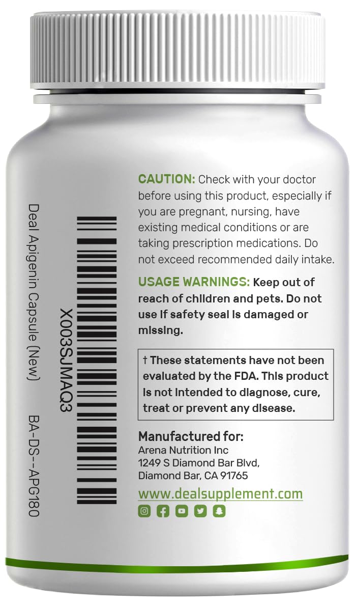 Foto 3 pulgar | Suplemento, Oferta, Suplemento De Apigenina, 100 Mg, 240 Cápsulas - Venta Internacional.