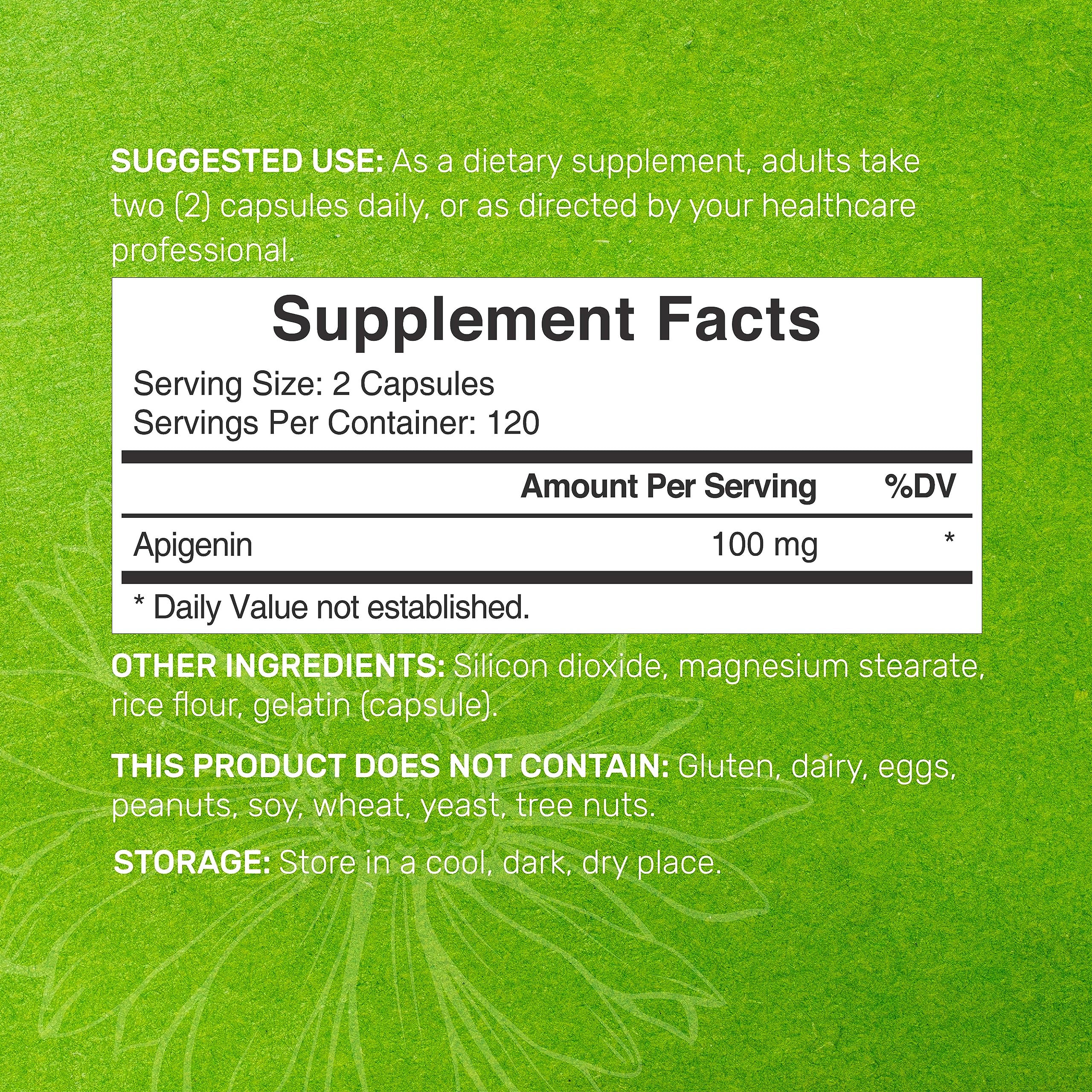 Foto 5 pulgar | Suplemento, Oferta, Suplemento De Apigenina, 100 Mg, 240 Cápsulas - Venta Internacional.