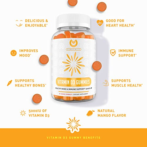 Foto 4 pulgar | Suplemento De Vitamina D3 En Gomitas Purefinity De 5000 Ui Para Todas Las Edades - Venta Internacional.