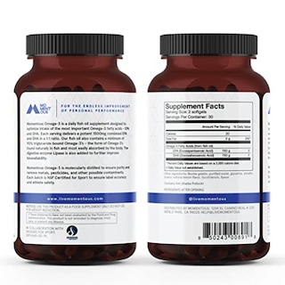 Foto 2 | Complemente El Aceite De Pescado Diario Momentous Omega-3 De 1500 Mg Con Epa+dh - Venta Internacional.