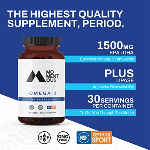 Foto 4 pulgar | Complemente El Aceite De Pescado Diario Momentous Omega-3 De 1500 Mg Con Epa+dh - Venta Internacional.