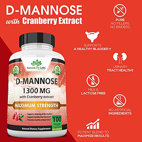 Foto 3 pulgar | Suplemento De D-manosa De Naturalife Labs 1,3 G Con Cranberry Extra - Venta Internacional.