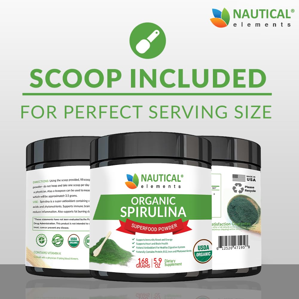 Foto 3 pulgar | Espirulina En Polvo Nautical Elements Premium Usda Organic - Venta Internacional.