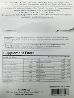 Foto 2 | Multivitamínico Topical Patch Patchmd Plus Para 30 Días - Venta Internacional.