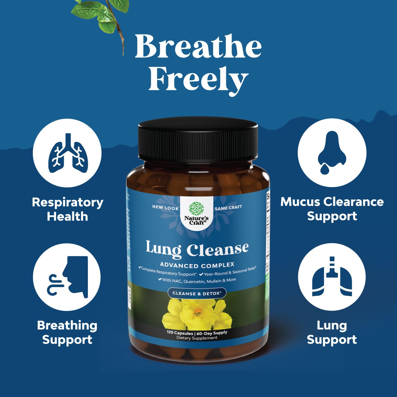 Foto 4 pulgar | Suplemento Herbal Para El Apoyo Pulmonar Natures Craft Mullein Capsule - Venta Internacional.