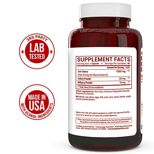 Foto 4 pulgar | Suplemento Truevantage Nutrition De Extracto De Cereza Ácida 1500 Mg - Venta Internacional.
