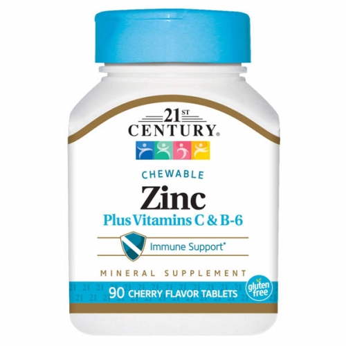 Suplemento de Zinc Masticable 21st Century Con C Y B6 90 Tabletas X2 - Venta Internacional