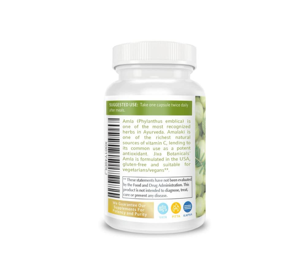 Foto 7 pulgar | Suplemento Jiva Botanicals Amla Capsules 120 Cápsulas Veganas - Venta Internacional.