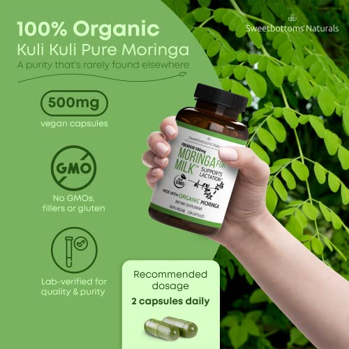 Foto 3 pulgar | Suplemento De Moringa Orgánica Sweetbottoms Naturals 500 Mg - Venta Internacional.