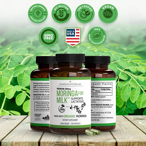 Foto 6 pulgar | Suplemento De Moringa Orgánica Sweetbottoms Naturals 500 Mg - Venta Internacional.