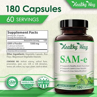 Foto 6 | Suplemento Healthywayrx Pure Sam-e 1500 Mg 180 Cápsulas - Venta Internacional.