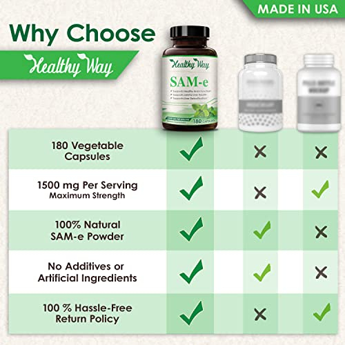 Foto 8 pulgar | Suplemento Healthywayrx Pure Sam-e 1500 Mg 180 Cápsulas - Venta Internacional.