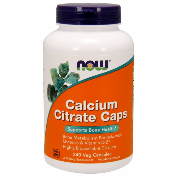 Citrato De Calcio Supplement Now Foods, 240 Cápsulas Vegetales, X2 - Venta Internacional.